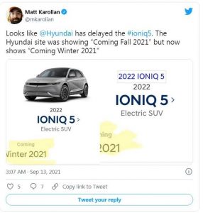 Начало продаж Ioniq 5 в США переносится на зиму