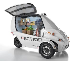 Arcimoto и Faction представили трёхколесный беспилотный электромобиль